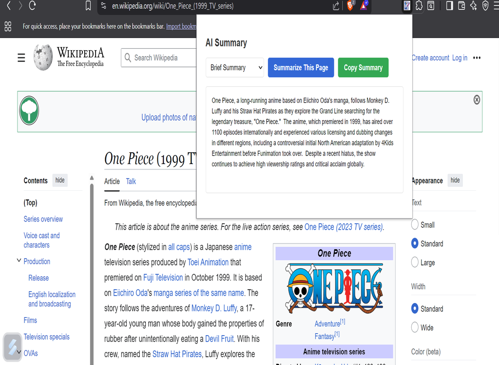 Summarizer Extension